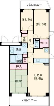 ローレルスクエア登美ヶ丘第Ⅰ期1番館の間取り画像