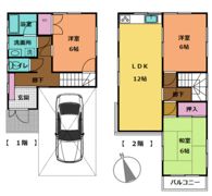 千町貸家Aの間取り画像