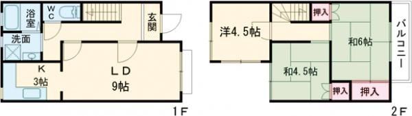 タウンハウス伊川谷5Aの間取り画像