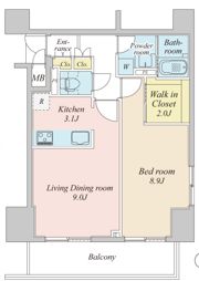 プラウドフラット神楽坂Ⅱの間取り画像