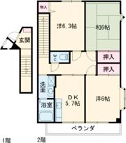 ハイステージ松 A棟の間取り画像