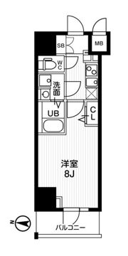 ｼﾞｪﾉｳﾞｨｱ両国Ⅳｽｶｲｶﾞｰﾃﾞﾝの間取り画像
