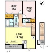 リバブル北高下B棟の間取り画像