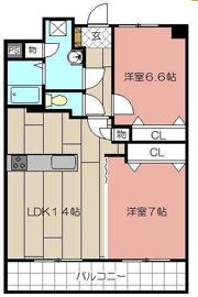 ニューリバー三萩野の間取り画像