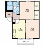 ボナール茶町Bの間取り画像