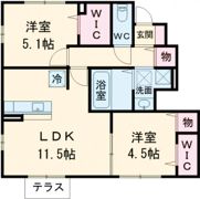 アガパンサスB棟の間取り画像