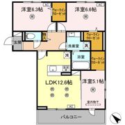 D-ROOM五十川IIの間取り画像