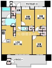 エイルマンション大分中央の間取り画像