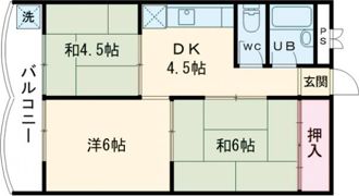 東加古川ハイツの間取り画像