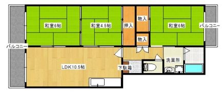 大産香椎マンションの間取り画像