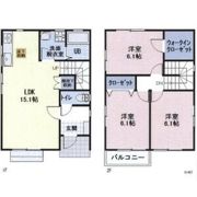 岩堀様戸建賃貸住宅D棟の間取り画像