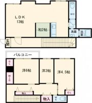 彦見町 戸建貸家の間取り画像