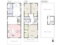 中川区花塚町戸建の間取り画像