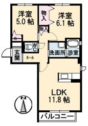ピュアズ B棟の間取り画像