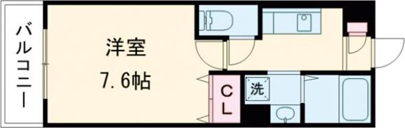 エルカーサ黒髪D-roomの間取り画像