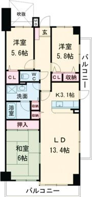 ダイアパレス火の山公園の間取り画像
