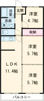 小山サンハイツ 1の間取り画像