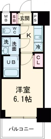 エスリード神戸兵庫駅ミッドポートの間取り画像