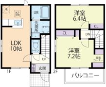 ハート ヒルズ 大学 Bの間取り画像