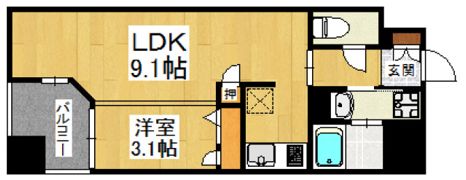 ロールベール博多駅前の間取り画像