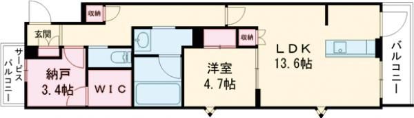 シャーメゾン京都御所西の間取り画像