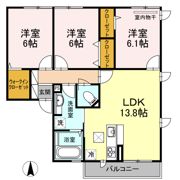 エクシード田中 A棟の間取り画像