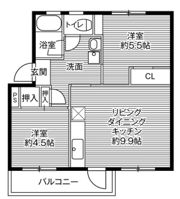 ビレッジハウス鳴滝21号棟の間取り画像