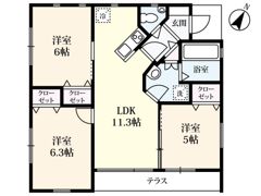 ロワイヤル上砥川の間取り画像