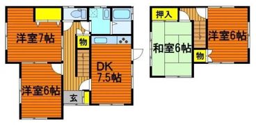 大安寺南町2丁目戸建ての間取り画像