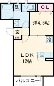 MISTRAL西延末Ⅱの間取り画像