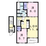 オリーブ井原里B棟の間取り画像
