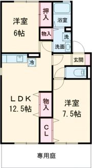 クレールコンフォート Bの間取り画像