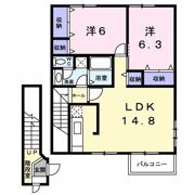 コーポリバーサイド・藤 Bの間取り画像