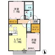 ロイヤルガーデン 花水木館 Bの間取り画像