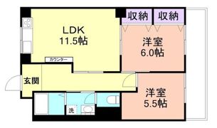 ハイツカドゼンの間取り画像