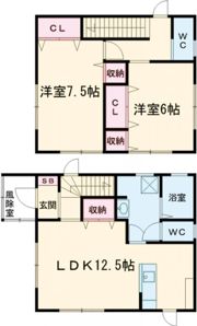 浪館前田3丁目貸家1の間取り画像