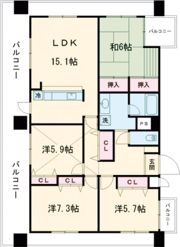 朝日プラザ五福プティックスの間取り画像