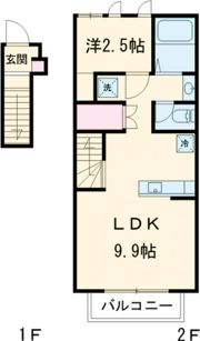 ピース北河原町A棟の間取り画像