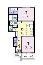 カーサ神立 Cの間取り画像