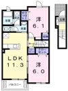プリート南国 Aの間取り画像
