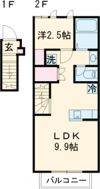 ピース北河原町B棟の間取り画像