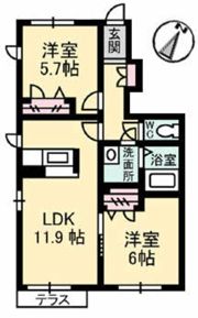 サンフラワー E棟の間取り画像