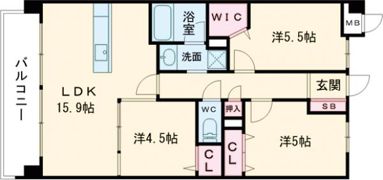 トラストレジデンス西鉄久留米駅の間取り画像