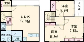 SHIROSAKI(シャッター付無料駐車場2台★)の間取り画像