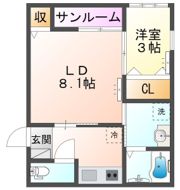 VILLACOURTCARROT14番館（201）の間取り画像