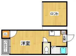 コスモハイツ1・2の間取り画像
