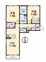 メルベーユ モモの間取り画像