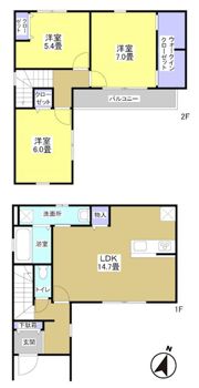 ブリアシエル新居Ⅲ Eの間取り画像