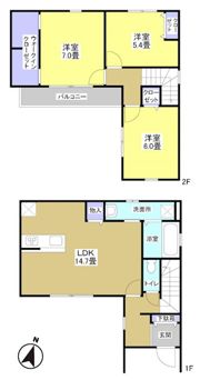 ブリアシエル新居Ⅲ Fの間取り画像