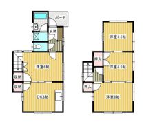 N様貸家 4DKの間取り画像